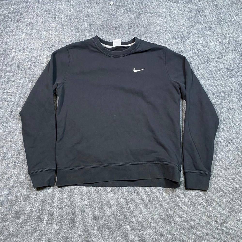 Nike Mens Sportswear Crewneck Sweatshirt Black AA3177-010 Embroidered Swoosh L